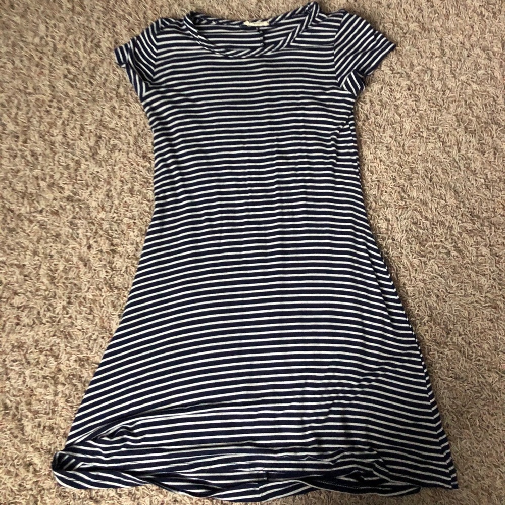 Blue & white stripped t-shirt dress